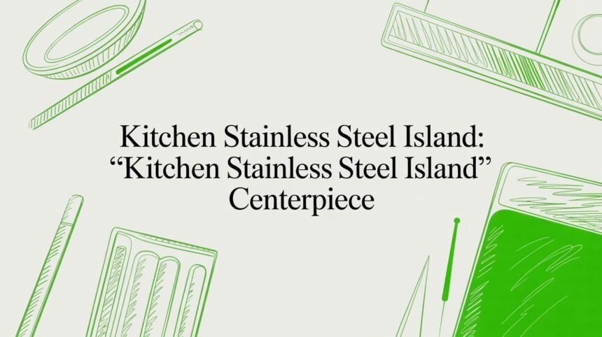 kitchen stainless steel island kitchen text