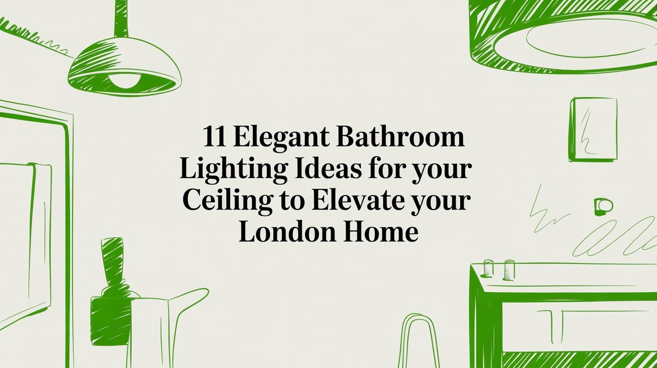 11 Elegant Bathroom Lighting Ideas For Your Ceiling To Elevate Your London Home bathroom lighting ideas ceiling lighting sketch