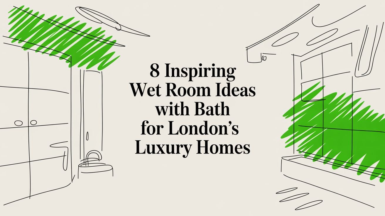 8 Inspiring Wet Room Ideas with Bath for London’s Luxury Homes wet room ideas with bath wet room sketch